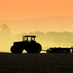 Tractor at dusk