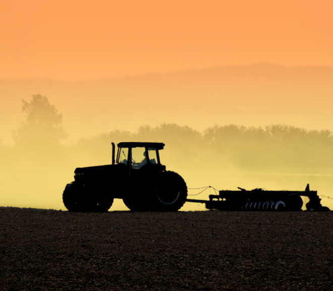 Tractor at dusk