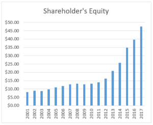 Graph of shareholder's equity